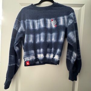 PBR Cropped Women's Navy Tie-Dye Sweater